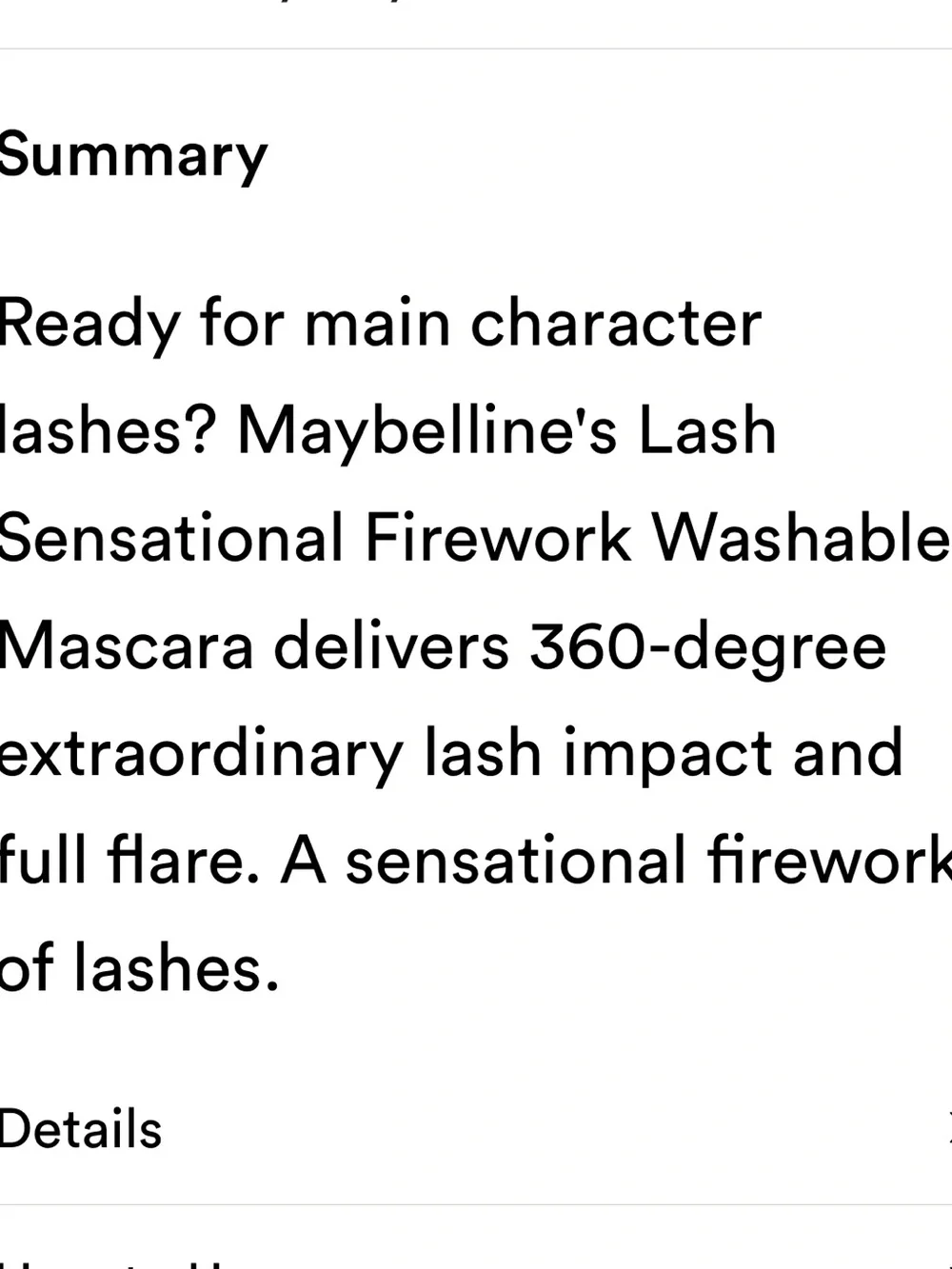 🦋 $5 Maybelline Very Black Lash Sensational Firework Mascara New FullSz